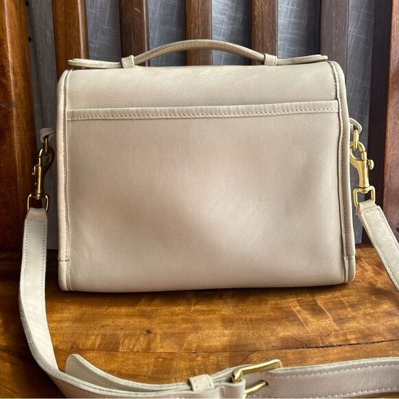 COACH Vintage Court Satchel Cream/Bone Brass Crossbody Leather Bag 9870 - Picture 13 of 13